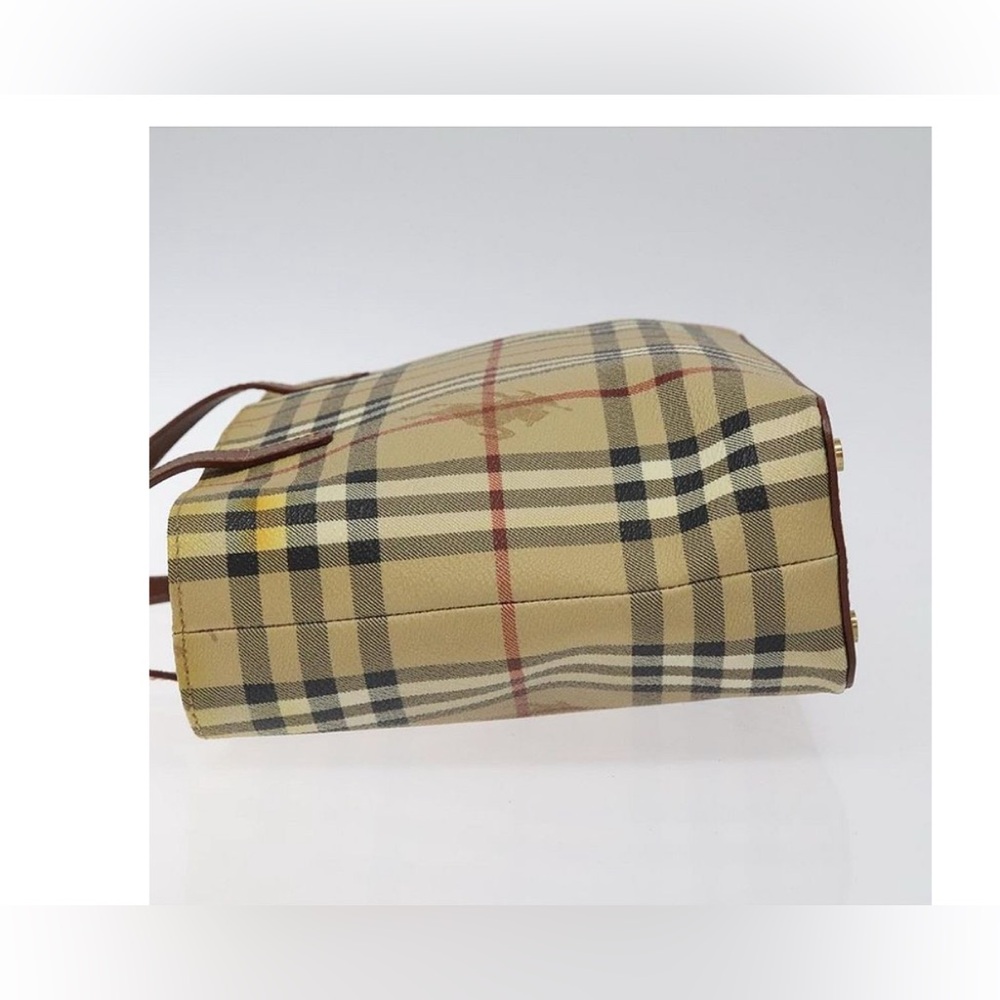Burberry Plaid Tote Bag with Brown Handles - Picture 9 of 12